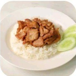 หมูกระเทียมราดข้าว