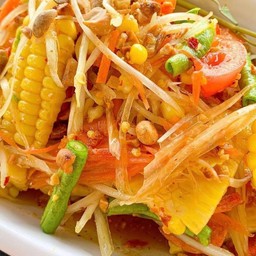 ตำไทยมะละกอ+ข้าวโพด