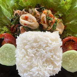 ข้าวกระเพราปลาหมึก