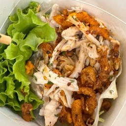 หมี่คลุกไก่ฉีก+น้ำพริกหมูกระจก