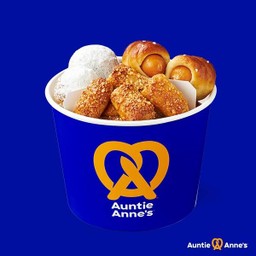 3 in 1 Bucket (Mini Pretzel Dog Party Bucket 6 pcs., Almond Pretzel Bite Party Bucket 18 pcs., Choco Snow Ball 3 pcs.)