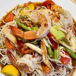 ตำมะละกอกุ้งสุกๆเด้งๆ