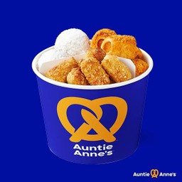 3 in 1 Bucket (Cheesy Chicken Bite Party Bucket 10 pcs., Almond Pretzel Bite Party Bucket 18 pcs., Choco Snow Ball 3 pcs.)