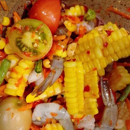 ตำข้าวโพดกุ้งสด