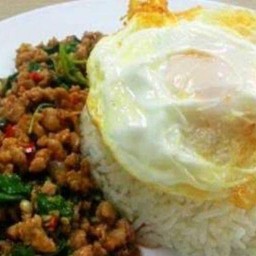 ข้าวกระเพราหมูสับไข่ดาว