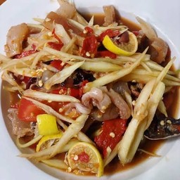 ตำปลาร้าหมึกกรอบ