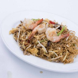 เส้นหมี่ผัดสิงคโปร์กุ้ง