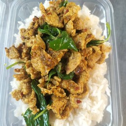 หมูผัดพริกแกงใต้ราดข้าว