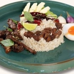 ข้าวผัดปลาร้ากับหมูปลาร้า Fried Rice with Pork and Fermented Fish