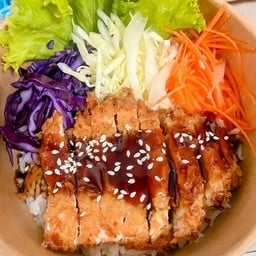 ข้าวหน้าไก่ทอด(สะโพกไก่)เทอริยากิ