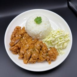 ข้าวไก่ทอดซอส บาบีคิว