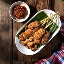 หมูปิ้ง 15 ไม้ + พริกขี้กานัวนัว 1 กระปุก