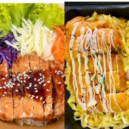 บะหมี่ไก่ทอด+ข้าวไก่ทอด เทอริยากิ