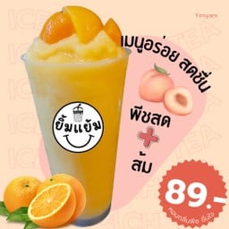 พีชสด + ส้มสด สมูทตี้