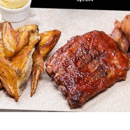 ไก่ย่างเขาสวนกวาง+ซี่โครงหมูบาร์บีคิว+ขาหมูเยอรมัน