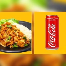 ข้าวยำไก่แซ่บ+ โค้กกระป๋อง325มล.