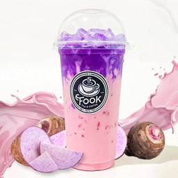 นมชมพูเผือกหอมลาวา - Taro Lava Pink Milk