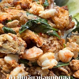 ข้าวราดไข่เจียวห่อหมกทะเล