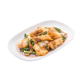 ปลาหิมะผัดพริกไทยดำ