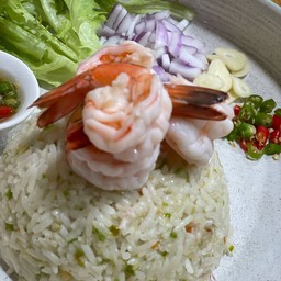 ข้าวยำซีฟู้ดกุ้งสด