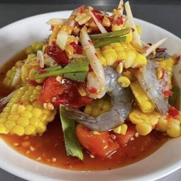 ตำข้าวโพดกุ้งสด