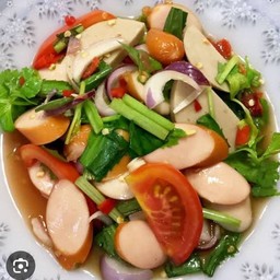 ยำไส้กรอก+หมูยอ