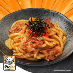 อูด้งเบคอนรมควันผัดซอสญี่ปุ่น