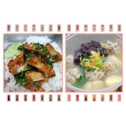 [เซตสุดฮิต] ข้าวกะเพราหมูกรอบ + ต้มจืดเต้าหู้หมูสับ ถ้วยเล็ก