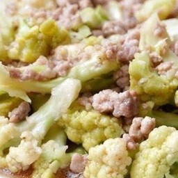 ดอกกะหล่ำผัดหมูสับ(มีเฉพาะกับข้าวไม่มีข้าว)