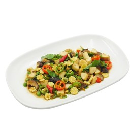 กะเพราเห็ดมังสวิรัติ