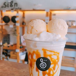 นมสดคาราเมลปั่น ท้อปไอศครีม