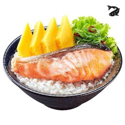 ข้าวหน้าแซลมอนย่างซอสเทอริยากิ