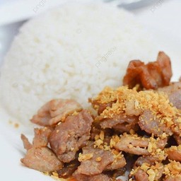ข้าวราด หมู/ไก่ ทอดกระเทียม