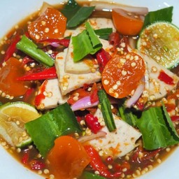 ยำหมูยอ+ไข่แดงเค็ม