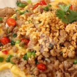 ข้าวไข่ข้นหมูสับคั่วพริกเกลือ