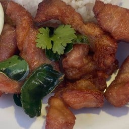 หมูแดดเดียว ( กับข้าว )