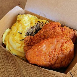 Samyang Buldak+ไก่สไปซี่ทอด+ไข่ข้น