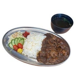 ชุดข้าวแกงกะหรี่เนื้อตุ๋น+ซุปใส