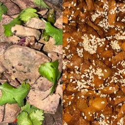 ตับทอดพริก + หมูหวาน ข้าวเหนียว