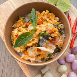 ข้าวไข่ขยี้พริกน้ำปลา