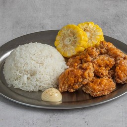 ข้าวหน้าไก่คาราเกะสูตรลับ (เสิร์ฟพร้อมมายองเนสญี่ปุ่นเข้มข้น)