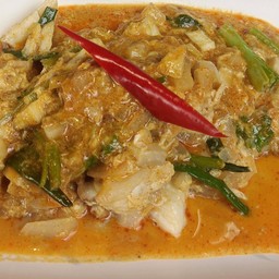 ปูผัดผงกะหรี่(เนื้อปูก้อน)