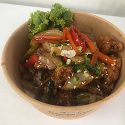 ข้าวหมูทอดซอสเปรี้ยวหวาน (ทังซูยุก)