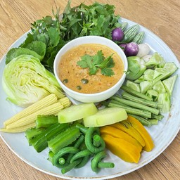 หลนปลาทู ชุดผัก