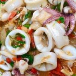 ข้าวราดกะเพราปลาหมึก