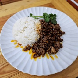 หมูผัดหมาล่าราดข้าว 麻辣炒猪肉饭