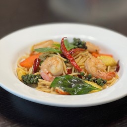 สปาเก็ตตี้ขี้เมากุ้ง Drunken Spaghetti with Spicy Prawn