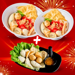 เซตสุดคุ้ม ร่ำรวยจัดให้B ก๋วยเตี๋ยวเย็นตาโฟ2ชาม+ลูกชิ้นปลาลวกจิ้ม