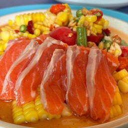 ตำข้าวโพดปลาแซลมอน