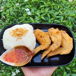ข้าวเหนียว+ปีกไก่ทอด